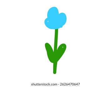 set of an Crayon Child Drawing Flower