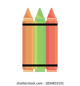 conjunto de colores de crayones suministros de diseño de ilustración vectorial