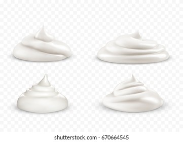 Set of cream isolated on transparent background