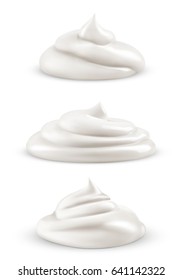 Set of cream isolated on white background 