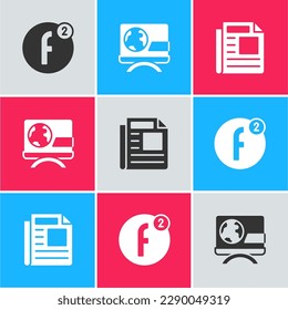 Set Create account, Breaking news and News icon. Vector