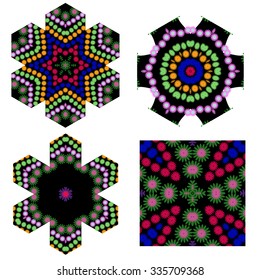 Set to create ethnic african Spanish ornaments for textures