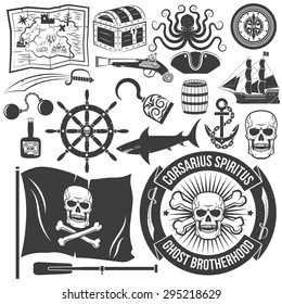 Set Create Logo Pirate Tattoos Marine Stock Vector Royalty Free 295218629   Shutterstock