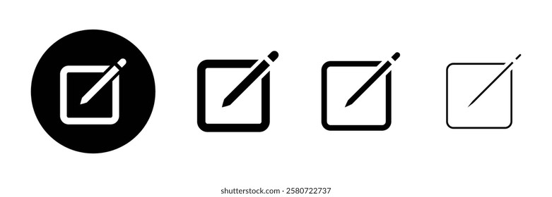 Set of create modify pen icon collection. writing, drawing, editing, edit pen symbol. Vector Illustration.