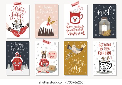 Set Creative 8 Journaling Cards Christmas Stock Vector (Royalty Free ...