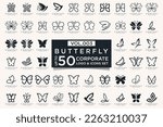 set of creative abstract butterfly logo design.