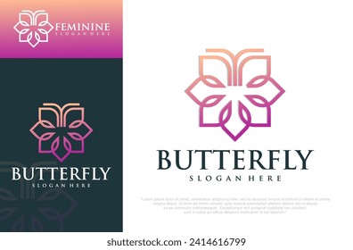 set of creative abstract butterfly logo design. Vector illustration