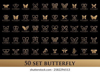 set of creative abstract butterfly logo design. Vector illustration