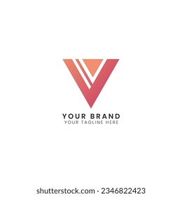 set of creative abstract letter v logo Flat Vector Illustration