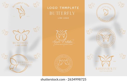 set of creative abstract monogram logo design.Beauty Butterfly logo. Luxury line logotype design. Universal premium butterfly symbol logotype. and Luxury logo..