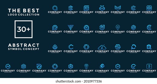 set of creative abstract symbol for your brand and business