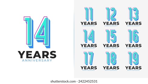 Logo del aniversario creativo. Símbolo de número con diversión y concepto 3d para evento de cumpleaños, elemento de banner, tarjeta de invitación, etc. Icono de vector de celebración