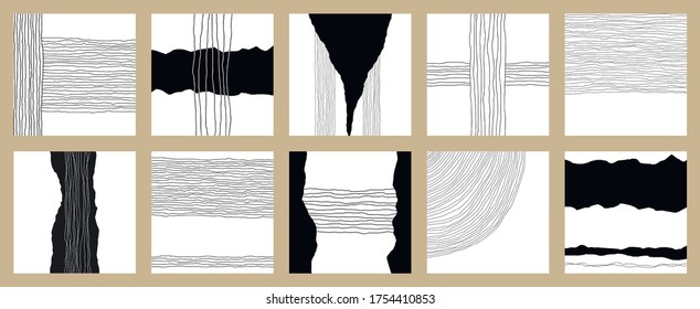 Set of creative artistic background. Trendy graphic design for banner, card, cover, poster, invitation, brochure and flyer