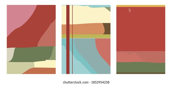 Set of creative artistic prints. Vector trendy background for card, invitation, poster, social media post or brochure cover design.