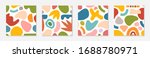 Set of creative artistic seamless patterns.Colorful hand drawn organic shapes,lines,doodles and elements.Vector trendy design perfect for prints,flyers,banners,fabric,invitations,branding,covers