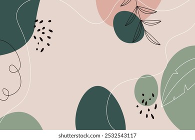 Conjunto de Plantillas artísticas creativas con Elementos abstractos y florales.