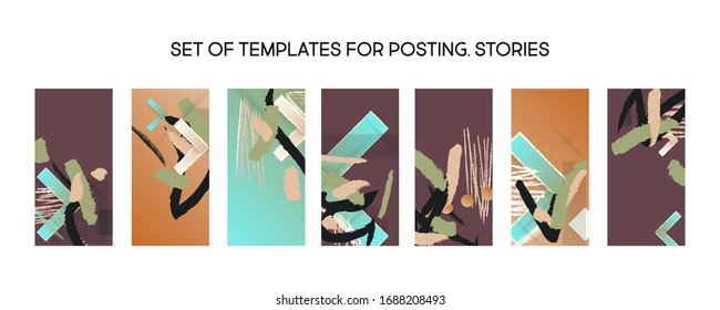 Set creative backgrounds for social media templates. Pastel art colors