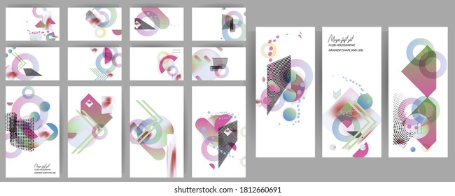 Establecer orígenes creativos para las plantillas de medios sociales. Colores de arte pastel