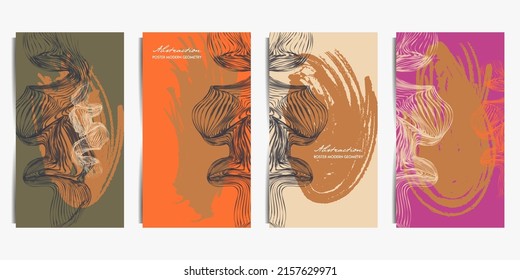 Set creative backgrounds for social media templates. Pastel art colors