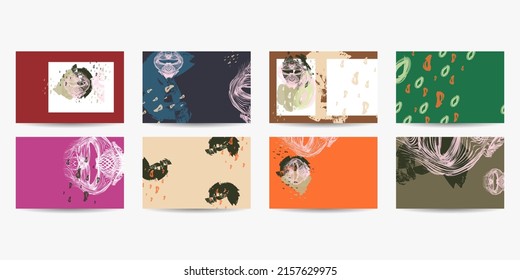 Set creative backgrounds for social media templates. Pastel art colors