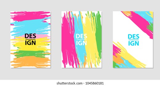 Set of creative backgrounds .Trendy template for card, banner, poster. Vector illustration