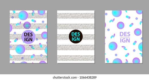 Set of creative backgrounds .Trendy template for card, banner, poster. Vector illustration