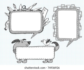 Set of creative banner doodle