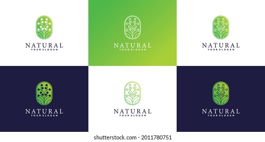 Conjunto de diseño creativo del logotipo de flor de belleza Inspiración Premium Vecto