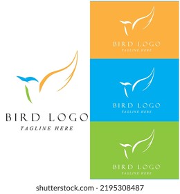 Set kreativer Vogel-Logos mit Slogan-Vorlage