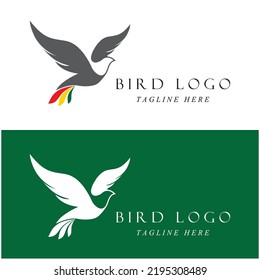 set of creative bird logo with slogan template