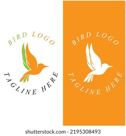 set of creative bird logo with slogan template