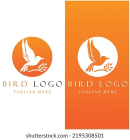 conjunto de logotipo de pájaro creativo con plantilla de lema