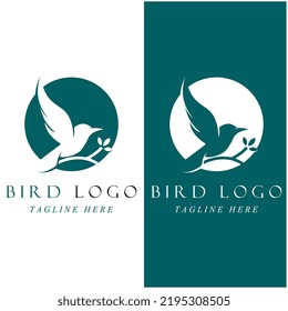 conjunto de logotipo de pájaro creativo con plantilla de lema