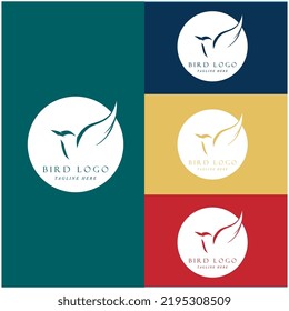 Set kreativer Vogel-Logos mit Slogan-Vorlage
