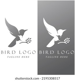 set of creative bird logo with slogan template