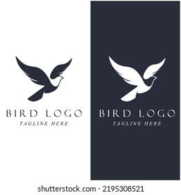 set of creative bird logo with slogan template