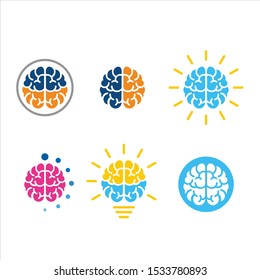 Set Creative Brain Logo Template designs