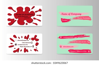 Set of Creative Business Card Print Templates. trending Style Vector Illustration. Stationery Design