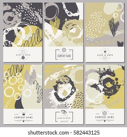 Set of creative business card template and wedding flyers.