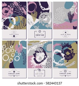 Set of creative business card template and wedding flyers.