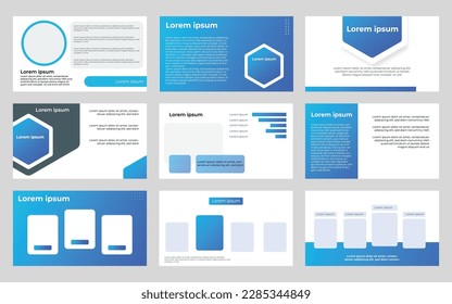 Set of creative business powerpoint presentation slides template