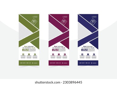 conjunto de plantillas de diseño de banner de resumen de negocio creativo. diseño moderno con colores diferentes.