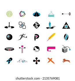 set of Creative business technology logo design
