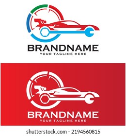 set of creative car service logo with slogan template