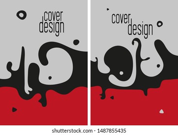 Set of creative card, cover and background with abstract shapes and colors.