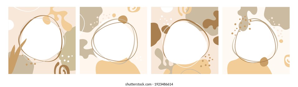 Set of creative card, cover and background with abstract shapes and colors.