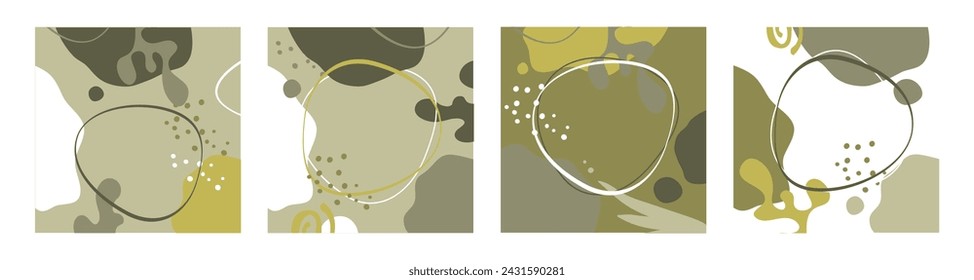 Set of creative card, cover and background with abstract shapes and colors.