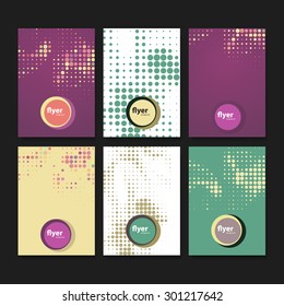 Set of Creative Card, Flyer or Cover Designs with Colorful Abstract Backgrounds