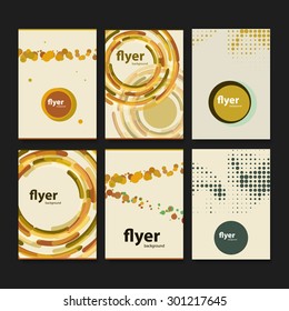Juego de diseños de tarjetas, volantes o carátulas creativas con fondos abstractos
