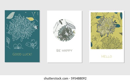 Set of creative cards with colorful tropical leaves for Banner, Poster, Invitation, Brochure, Flyer etc.